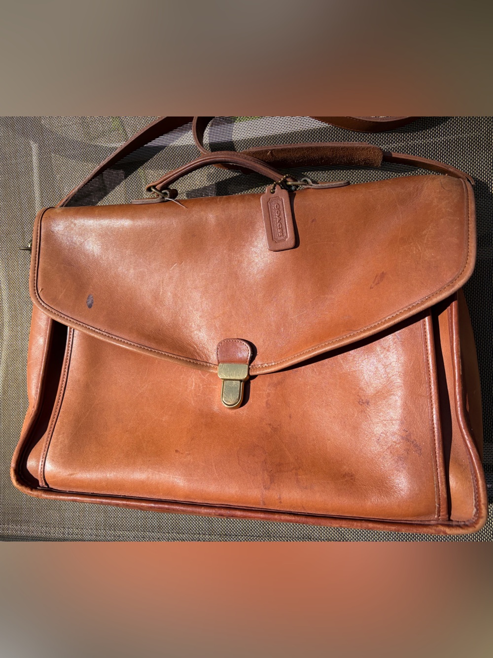 RARE Vintage 1993 Coach Gen Leather Large Morgan Briefcase Brass TouchLock